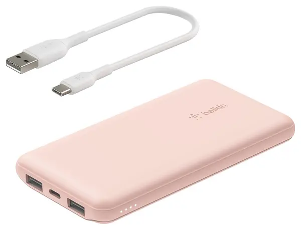 Belkin 3-Port Power Bank 10K + USB-A to USB-C Cable BPB011btRG