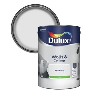 Dulux Walls & Ceilings White Mist Silk Emulsion Paint 5L