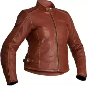 Halvarssons Nyvall Ladies Motorcycle Leather Jacket, brown, Size 38 for Women, brown, Size 38 for Women