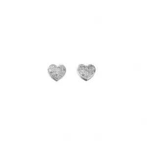 Elements Sterling Silver Clear Cubic Zirconia Pave Heart Stud Earrings E4015C