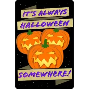 Greet Tin Card ItA's Always Halloween Somewhere Plaque (One Size) (Black/Orange)