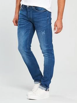 River Island Dylan Slim Fit Jeans Mid Blue Size 30 Men