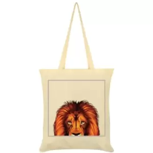 Inquisitive Creatures Lion Tote Bag (One Size) (Cream) - Cream