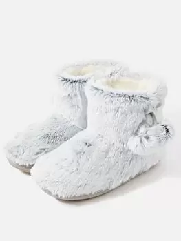 Accessorize Super Soft Slipper Boots - Grey Size M Women