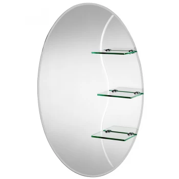 Croydex Coniston Oval Mirror with Shelves