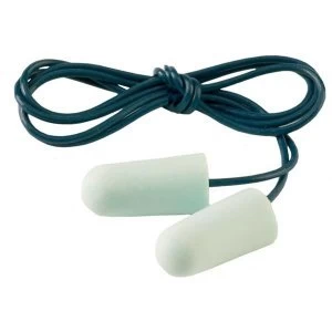3M E A R Soft Neons 36dB Ear Plugs Polyurethane Metal Detectable Ones Size Corded White Pack 200