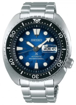 Seiko Mens Save The Ocean Stainless Steel Bracelet Blue Watch