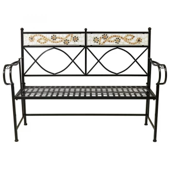 Charles Bentley 3-Seater Bench - Terracotta Flowers