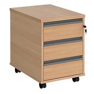 Dams International Mobile Pedestal with 3 Lockable Shallow Drawers Wood Contract 25 426 x 600 x 567mm Beech