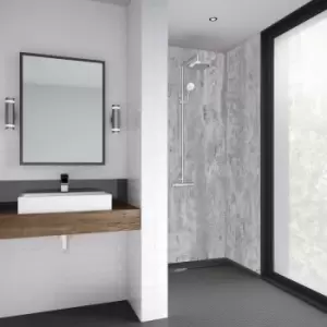 Mermaid Platinum Stone Laminate Shower Wall Panel Tongue & Groove 2420mm x 885mm in Grey