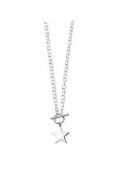 The Love Silver Collection Sterling Silver Star T-Bar Pendant Necklace