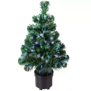 Deuba Christmas Tree 64.5cm Colour Changing 9 Different Light Effects Glass Fiber Small Mini Table Tree