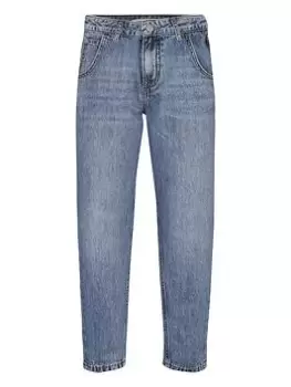 Calvin Klein Jeans Girls Barrel Jeans - Washed Blue, Washed Blue, Size Age: 8 Years, Women