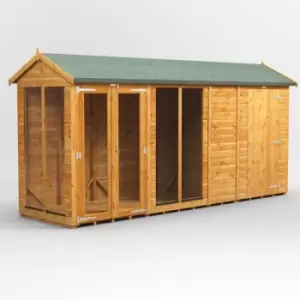 14x4 Power Apex Summerhouse Combi Building including 4ft Side Store