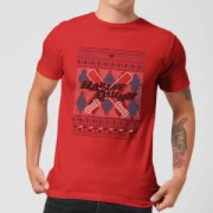Harley Quinn Mens Christmas T-Shirt - Red - L