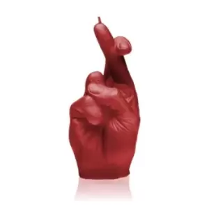 Hand CRS Fingers Crossed Candle &ndash; Red