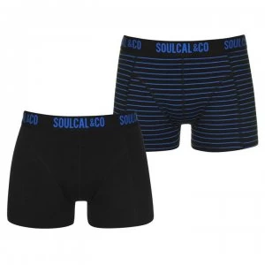 SoulCal 2 Pack Boxers - Black/BlueStrp