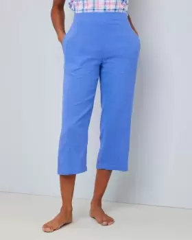Cotton Traders Womens Lounge Crop Trousers in Blue