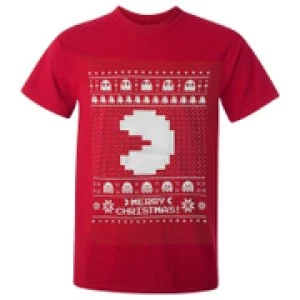 Namco Mens Merry Pac-Man Christmas T-Shirt - Red - S