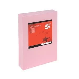 5 Star A4 Multifunctional Coloured Card 160gsm Light Pink Pack of 250 Sheets