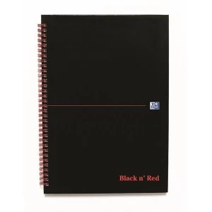 Black n Red A4 Glossy Hardback Wirebound Notebook 90gm2 140 Pages 5mm Square Ruled Pack of 5