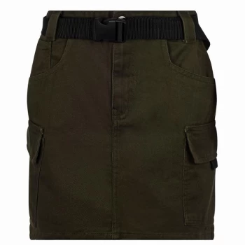 Golddigga Belted Cargo Skirt Ladies - Khaki