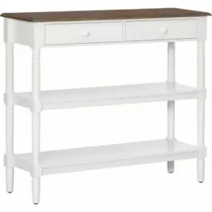 Console Table with Storage Shelves and Drawers for Living Room, Entryway - White - Homcom