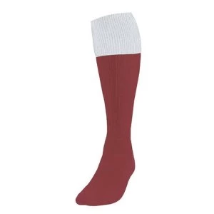 Precision Maroon/White Turnover Football Socks UK Size 3-6
