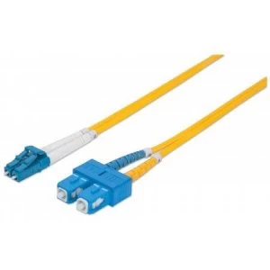 Intellinet Fibre Optic Patch Cable Duplex Single-Mode LC/SC 9/125 m OS2 10m LSZH Yellow Fiber Lifetime Warranty