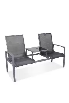 Amir Sorrento Black Tubular Textylene Companion Seat - wilko - Garden & Outdoor