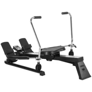 Homcom Rowing Machine Rower With Adjustable Resistances And Digital Monitor Black