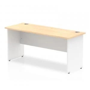 Trexus Desk Rectangle Panel End 1600x600mm Maple Top White Panels Ref