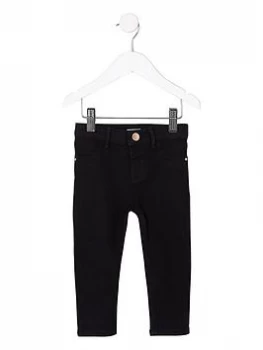 River Island Mini Molly Mid Rise Jeggings Black Size 6-9 Months Girls