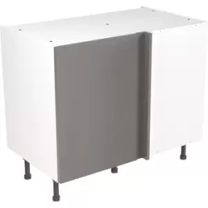 Kitchen Kit Flatpack Slab Kitchen Cabinet Base Blind Corner Unit Super Gloss 1000mm in Dust Grey MFC