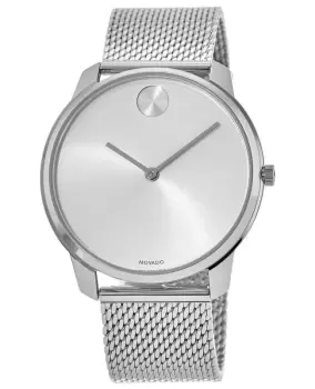 Movado Bold Silver Dial Steel Mesh Band Mens Watch 3600589 3600589