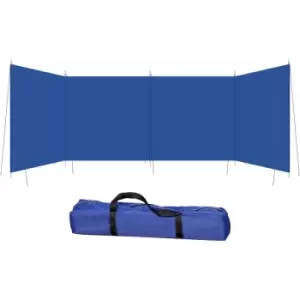 Outsunny Camping Windbreak Portable Wind Blocker Privacy Wall, 4.5m x 1.5m - Blue
