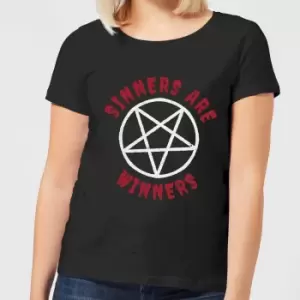 Sinners are Winners Womens T-Shirt - Black - S - Black