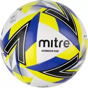 Mitre Ultimatch Plus Match Ball White/Blue/Green/Black 5