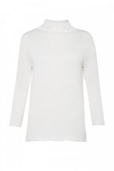 French Connection Molly Mozart Knits High Neck Jumper White