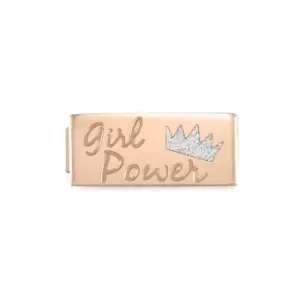 Classic Double Glam Enamel Girl Power Link Charm 230702/01