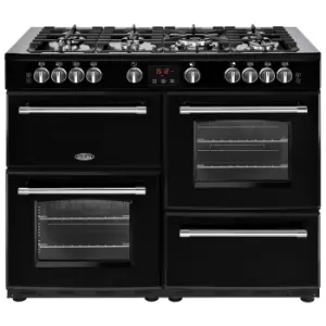 Belling 444411738 110cm Farmhouse X110G Double Oven Gas Cooker in Blac