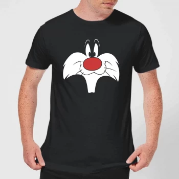 Looney Tunes Sylvester Big Face Mens T-Shirt - Black - 5XL