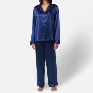 Freya Silk Pyjamas - Midnight Blue - XS