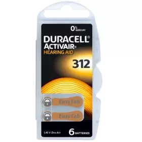 Duracell Activair Size 312 Hearing Aid Batteries (6 Pack)