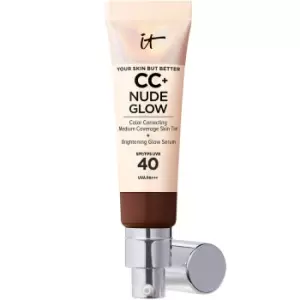 IT Cosmetics CC+ and Nude Glow Lightweight Foundation and Glow Serum with SPF40 32ml (Various Shades) - Deep Bronze