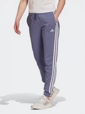 adidas Essentials French Terry 3-stripes Joggers, Purple/White, Size L, Women