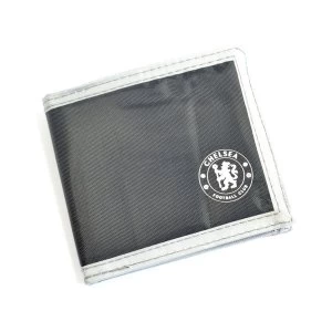 Chelsea Multi Pocket Black Canvas Crest Wallet