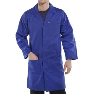 Click Workwear Poly Cotton Warehouse Coat 42" Royal Blue Ref PCWCR42