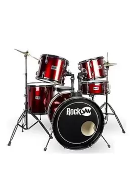 Rockjam Full Size Drum Kit - Red