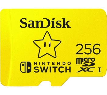 SANDISK Class 10 microSDXC Memory Card for Nintendo Switch - 256GB, Yellow